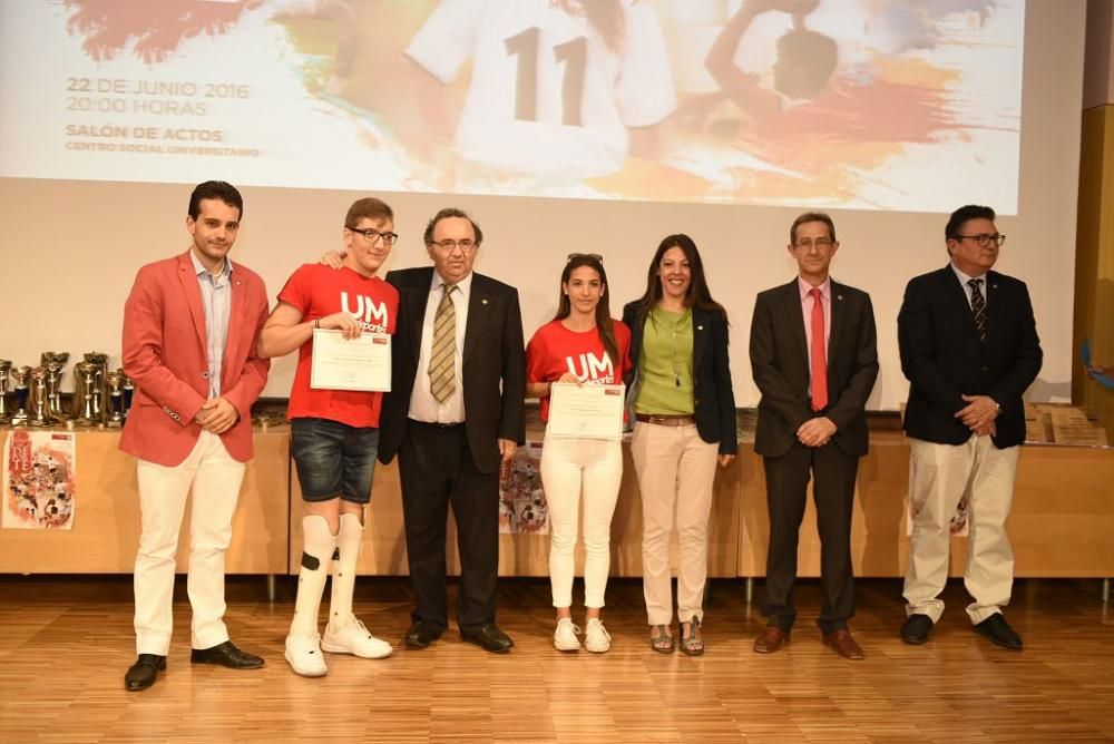 La Universidad de Murcia reconoce a sus mejores deportistas en su primera gala de fin de curso