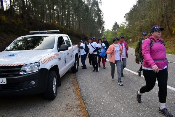 Un tramo del Camiño Portugués entre Tui y Valga.