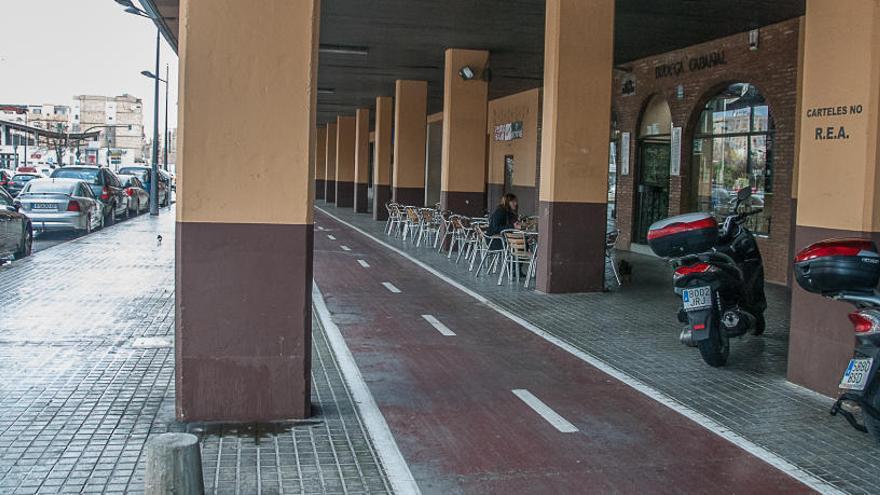 Movilidad corrige el carril bici del final de Blasco Ibáñez