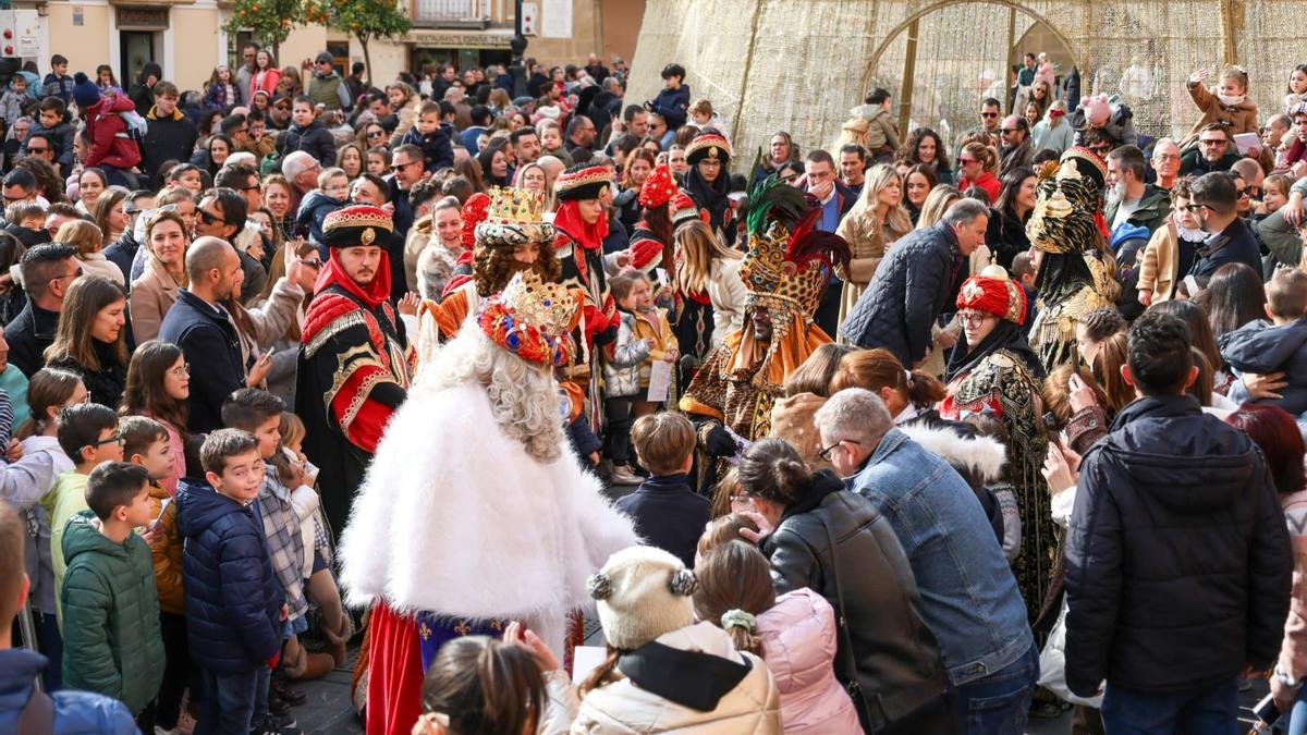 Imagen de archivo de la recepción a los Reyes Magos en la Plaza de España.