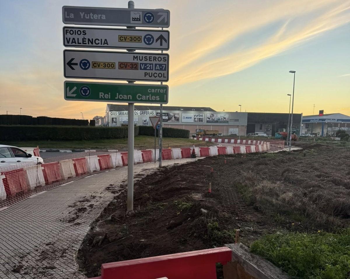 Obras entre Foios y Albalat dels Sorells de carril ciclopeatonal.
