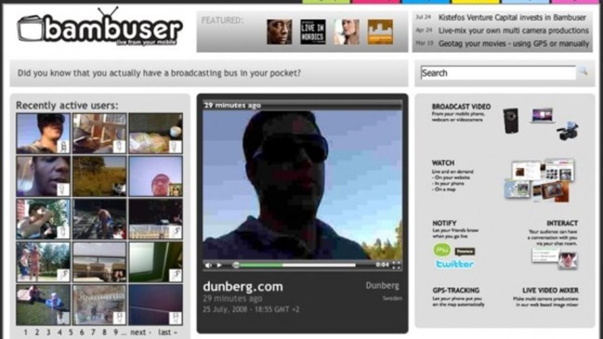 Bambuser, 'app' móvil para vídeos en directo