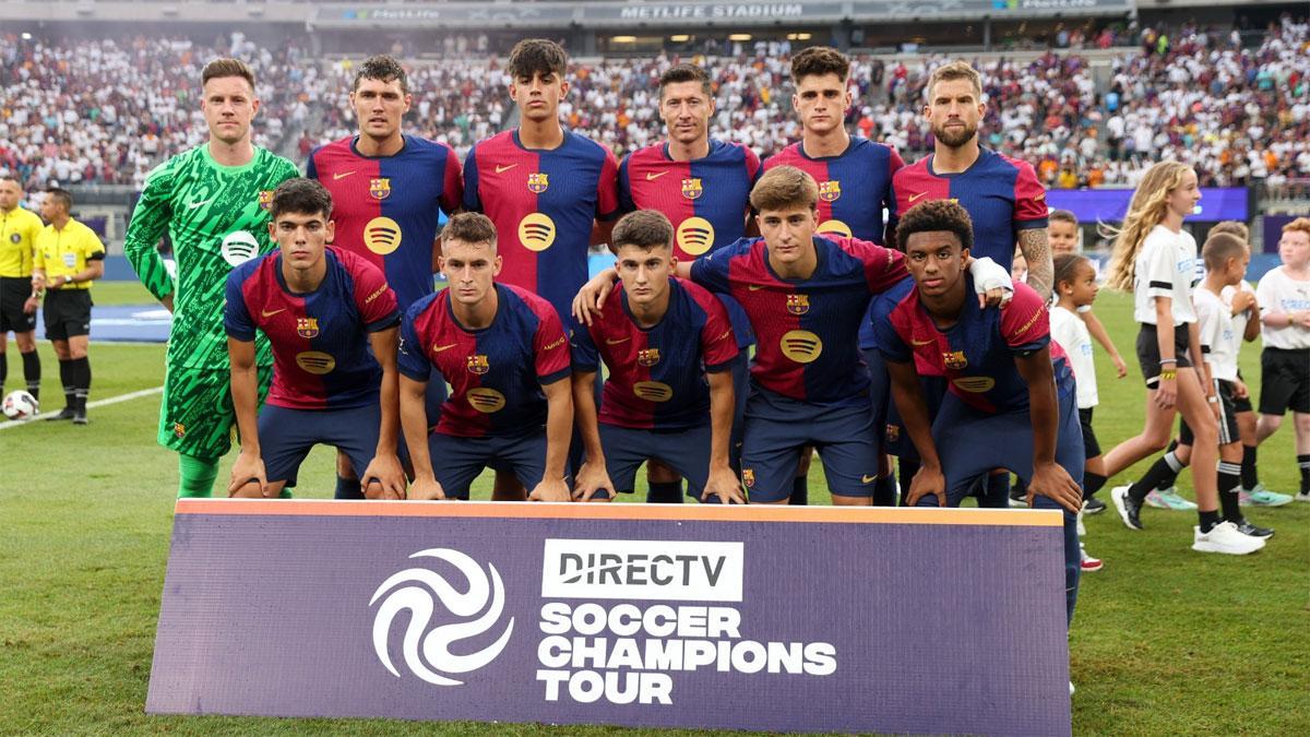 El once titular del FC Barcelona en el clásico