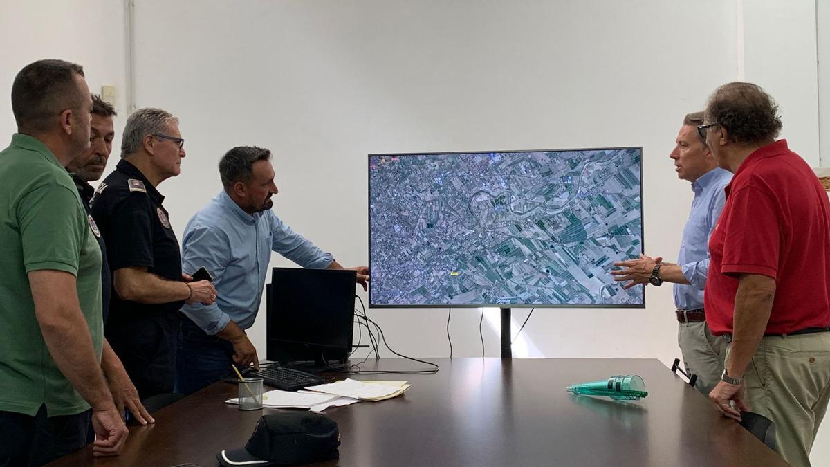 Juan Miguel Bayonas, José Antonio Sansegundo, Plácido Pérez Chuecos y Fulgencio Gil, durante la reunión este lunes.