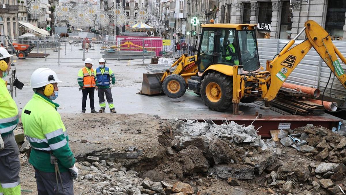 Obras en Porta do Sol, semanas atrás.