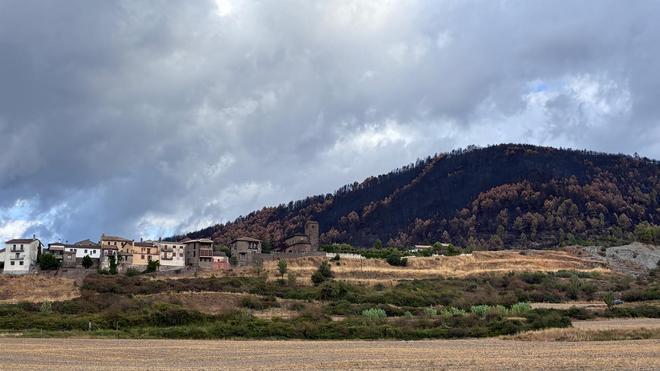 Este es el estado de la 'zona cero' del incendio de Las Peñas de Riglos.