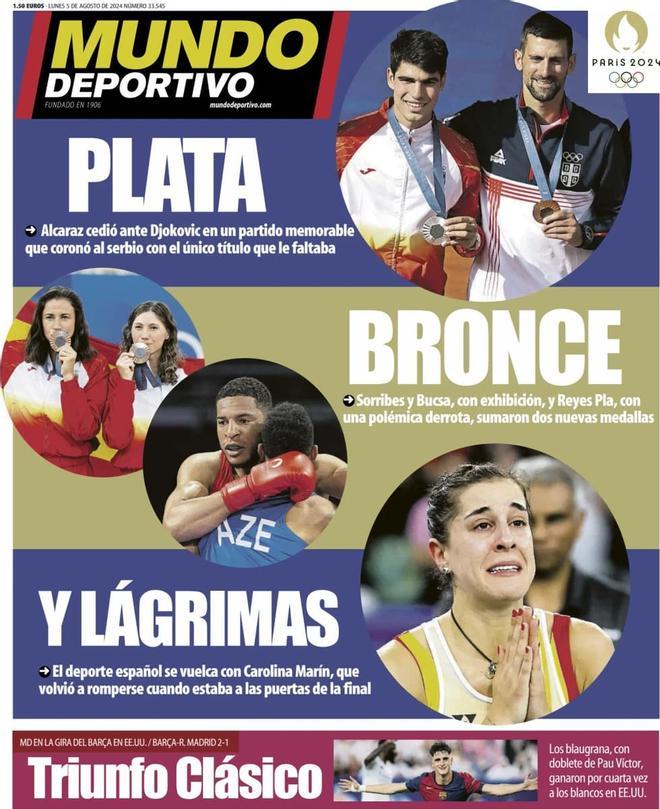 Las portadas de los diarios deportivos de hoy, lunes 5 de agosto