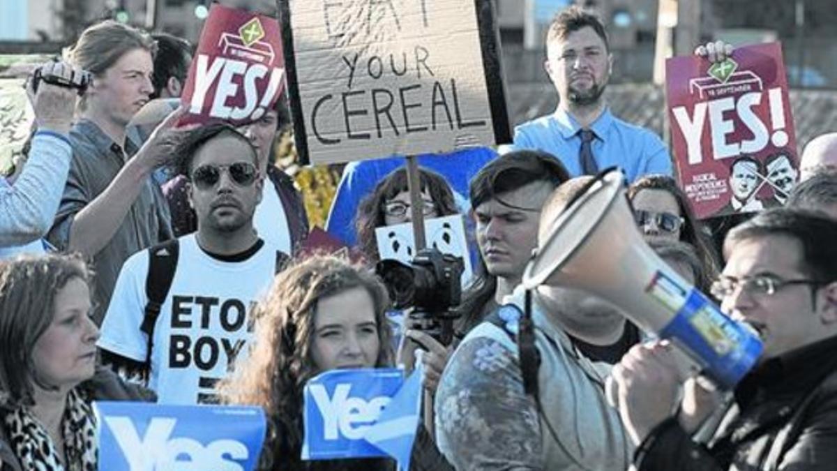 Un acto de apoyo a la independencia el pasado 28 de agosto en la ciudad de Glasgow.