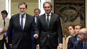 Mariano Rajoy e Íñigo de la Serna, en la Moncloa, en julio del 2017