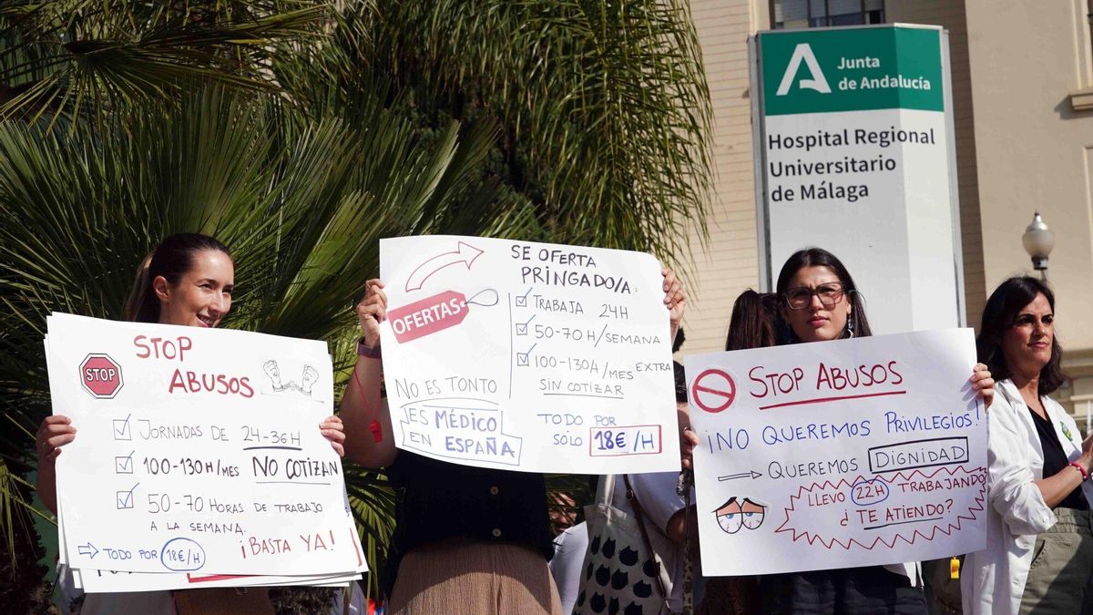 MLG 13-06-2025.-Concentración de médicos contra el borrador del Estatuto Marco del Ministerio de Sanidad, motivo por el que están convocados a la huelga nacional en esta jornada.