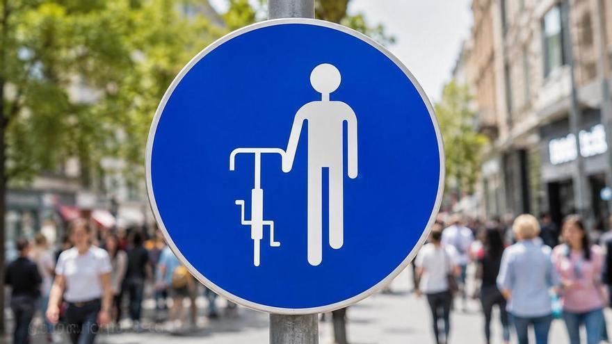 Qué significa la señal azul con un ciclista con la