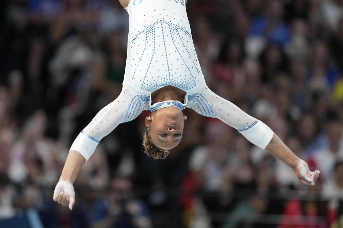 La brasileña Rebeca Andrade, en la final de salto.