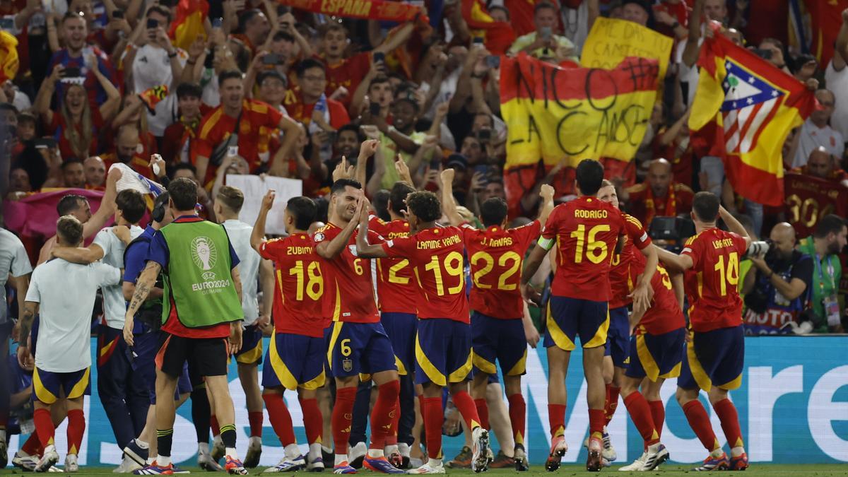 Los jugadores de la Roja tras disputar el España - Francia de la Eurocopa 2024
