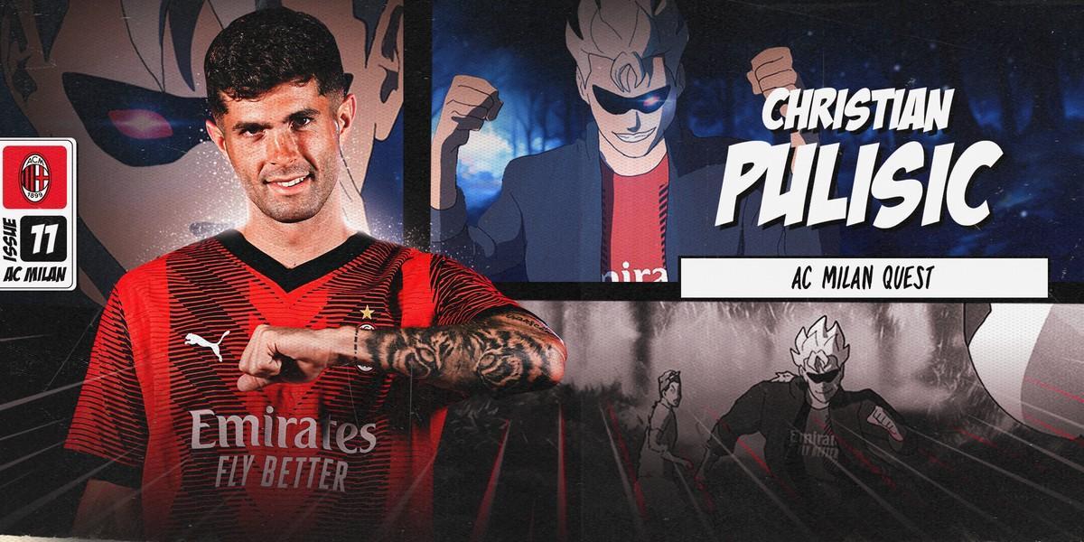Pulisic en su presentación con el Milan