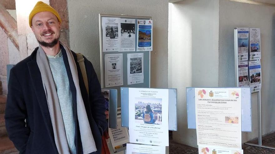 Juan Pedro Canteras Zubieta, uno de los ponentes de las jornadas, en la Casa de Cultura de Grado.