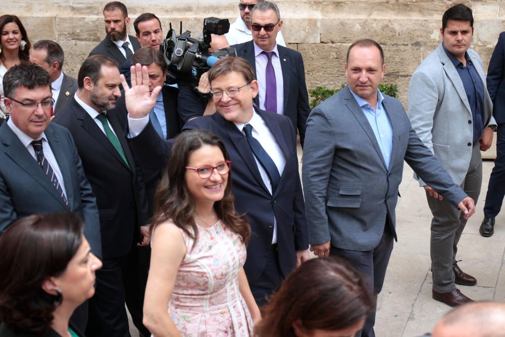 Recepción en la Generalitat tras la toma de posesión de Ximo Puig