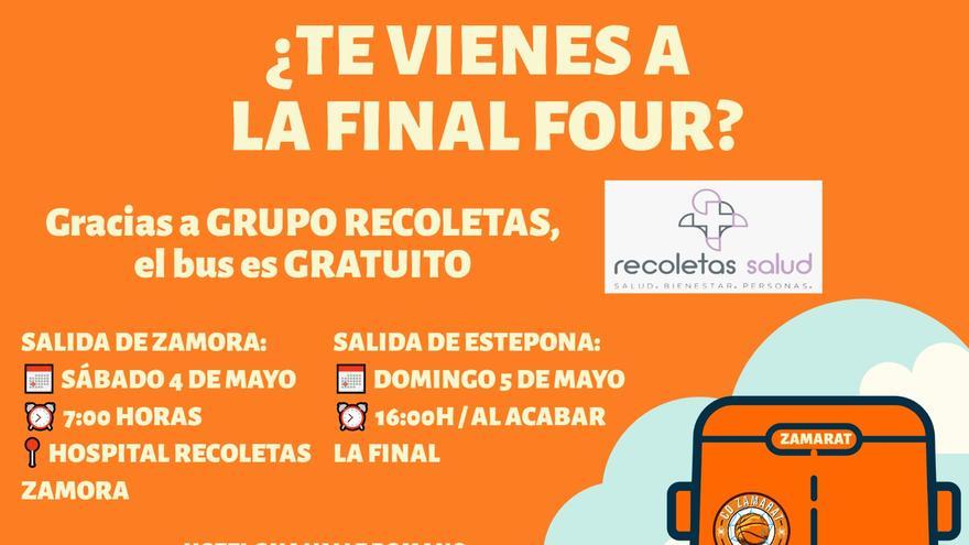 Grupo Recoletas permite al CD Zamarat fletar un autobús gratis para su afición de cara a la Final Four de Liga Challenge en Estepona