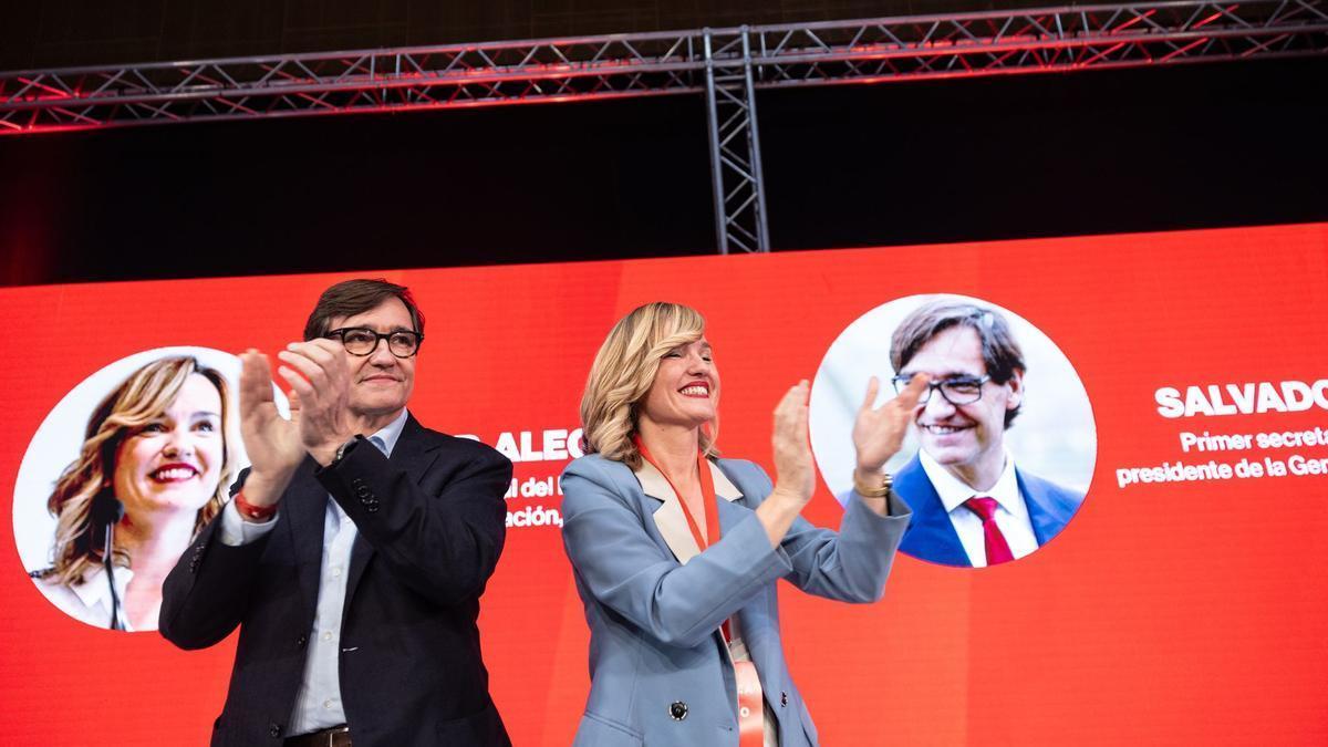 Salvador Illa y Pilar Alegría, tras hablar de la "vecindad" de Aragón y Cataluña.