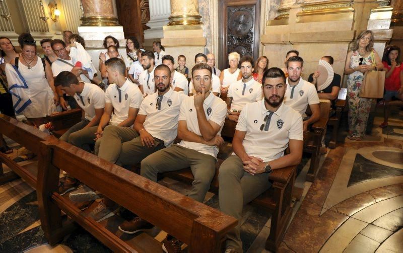 El Real Zaragoza en la Basílica del Pilar y en el Ayuntamiento de Zaragoza