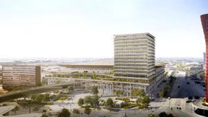Imagen generada por ordenador de como será el edificio Hall Zero de la Fira Gran Via 1