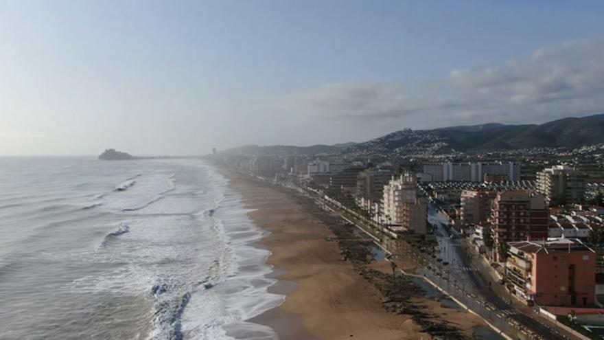 Efectos del temporal a vista de dron en Peñíscola y Benicarló