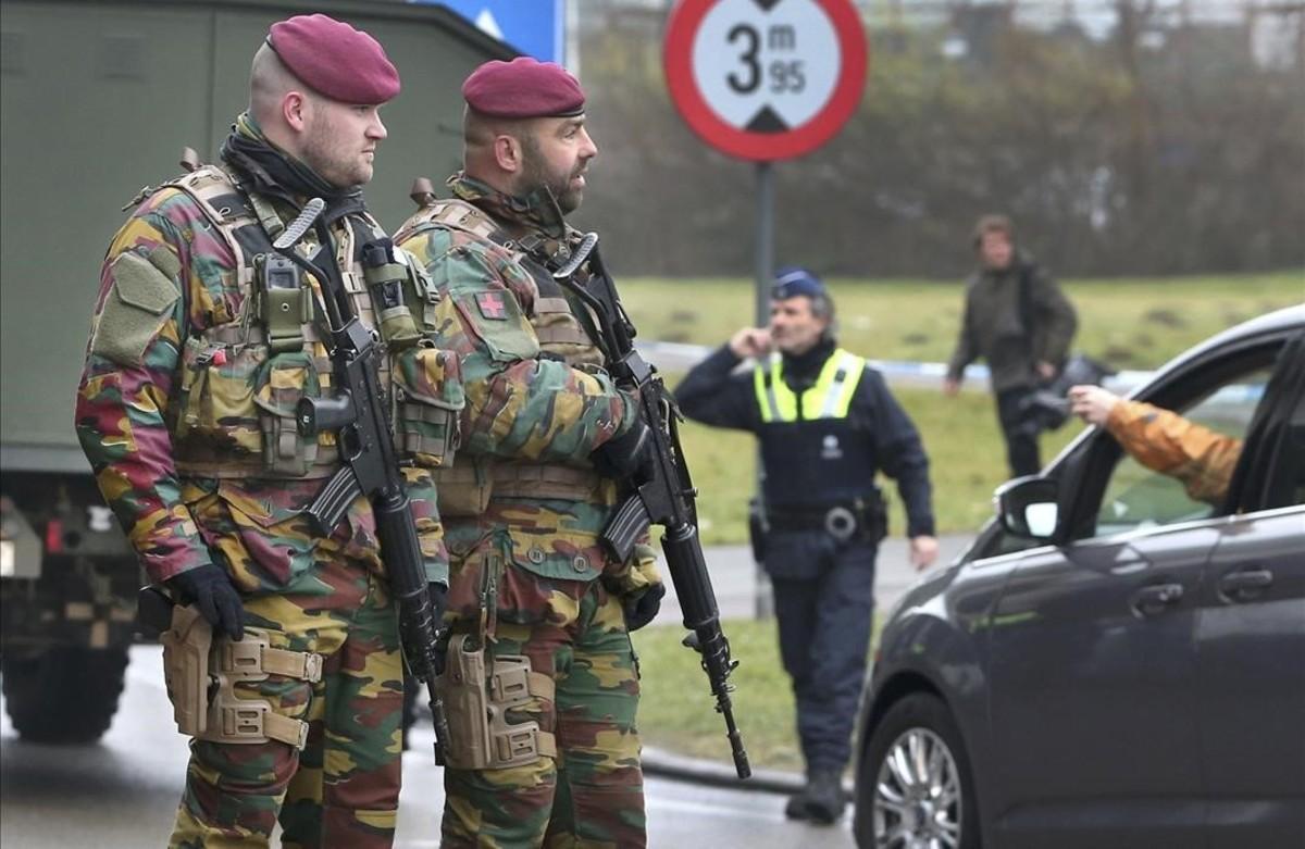 jjubierre33285728 belgian troops man a roadblock near brussels  zave160323114225