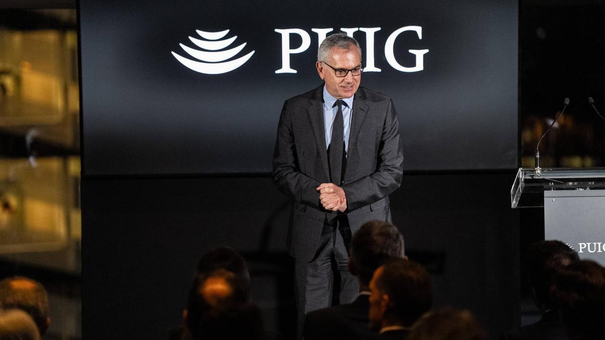 El presidente ejecutivo de Puig, Marc Puig, en la inauguración de la ampliación de sus oficinas en l'Hospitalet de Llobregat