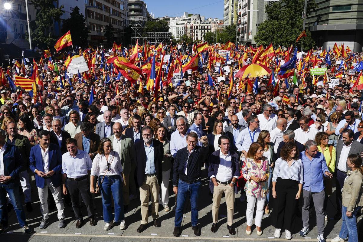 Manifestación del PP contra la amnistía en Madrid