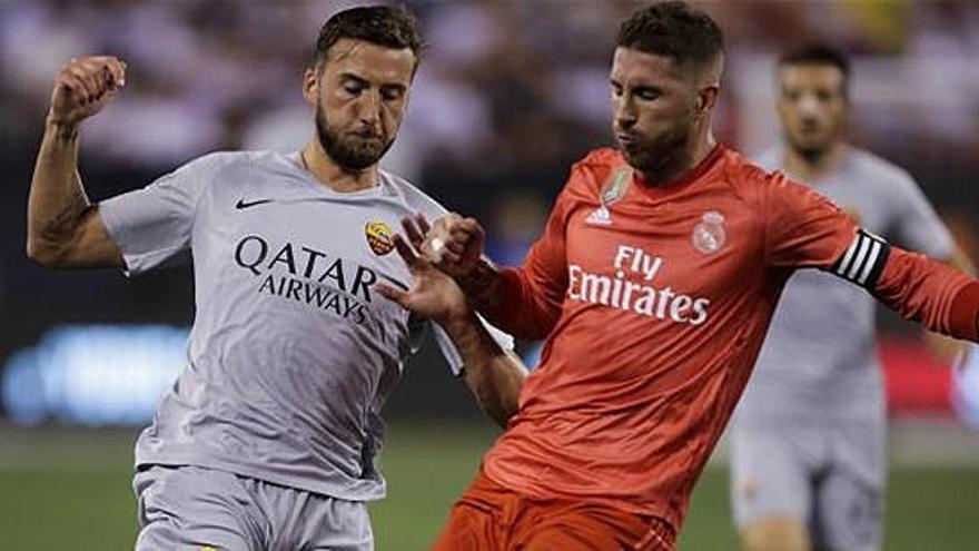 Sergio Ramos, en el Madrid-Roma jugado en la pretemporada.