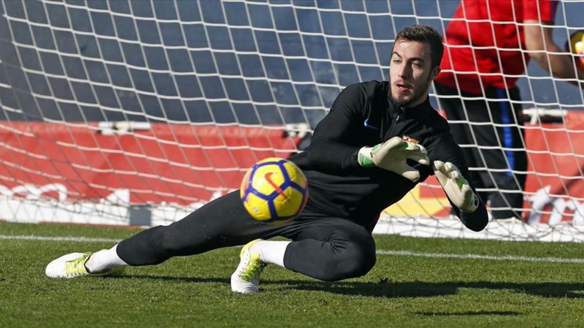 Alberto Varo, durante una acción del entrenamiento