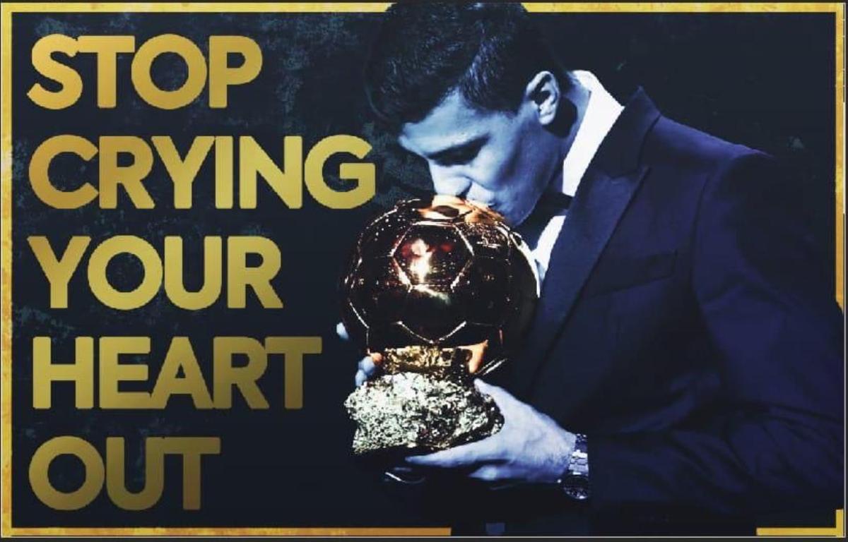 Pancarta de los aficionados del City para homenajear a Rodri antes del partido con el Real Madrid.