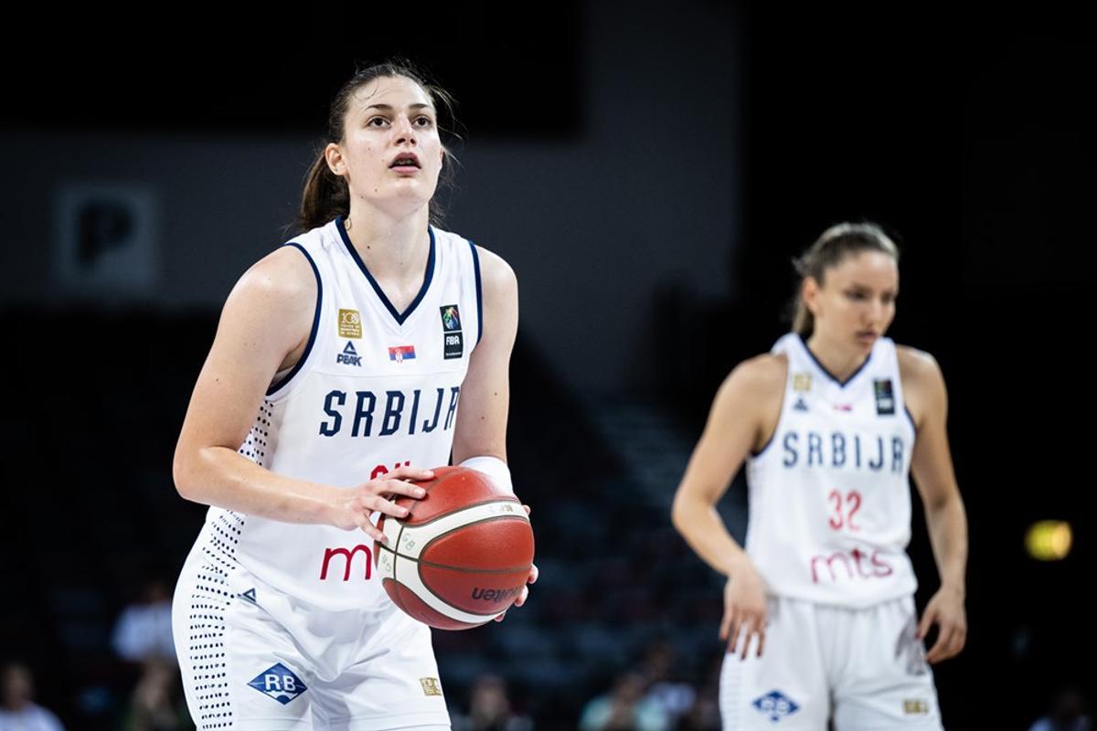 6.  Katarina Knezevic en un partido con la selección de Serbia sub 19