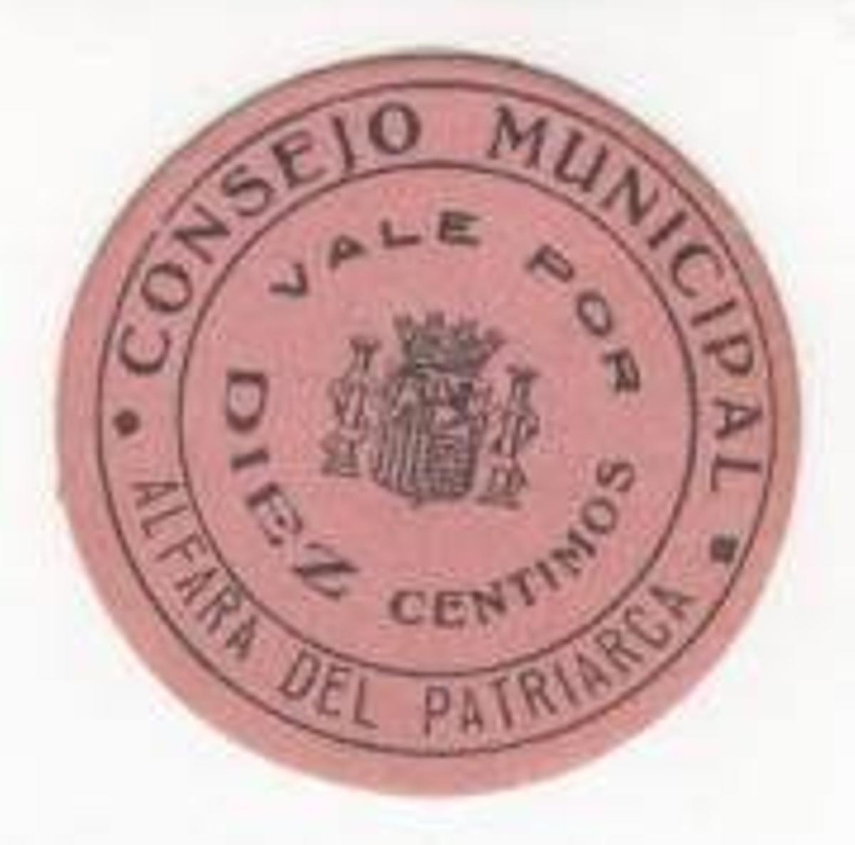 Moneda pròpia de Vinalesa que ha utilitzar-se durant la guerra civil.
