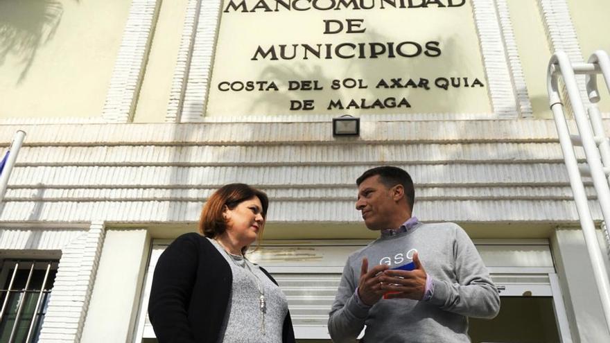 Rivas y Medina, ayer, en la sede de la Mancomunidad.