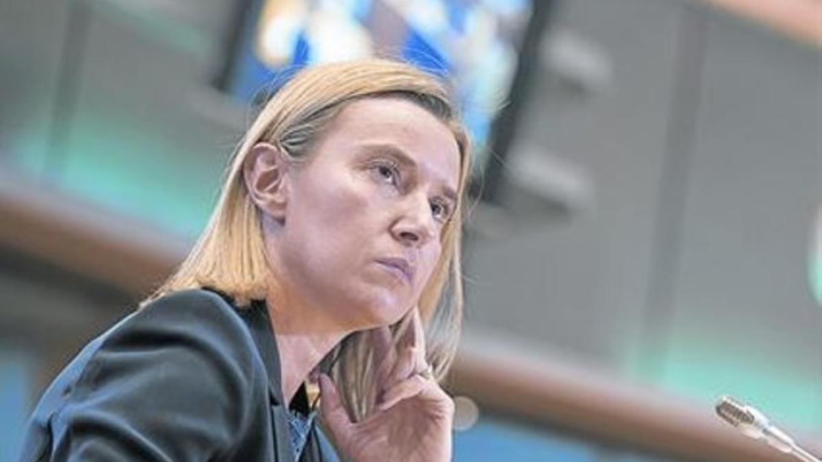 Federica Mogherini, alta representante para Asuntos de Exteriores, durante una audiencia en Bruselas, ayer.