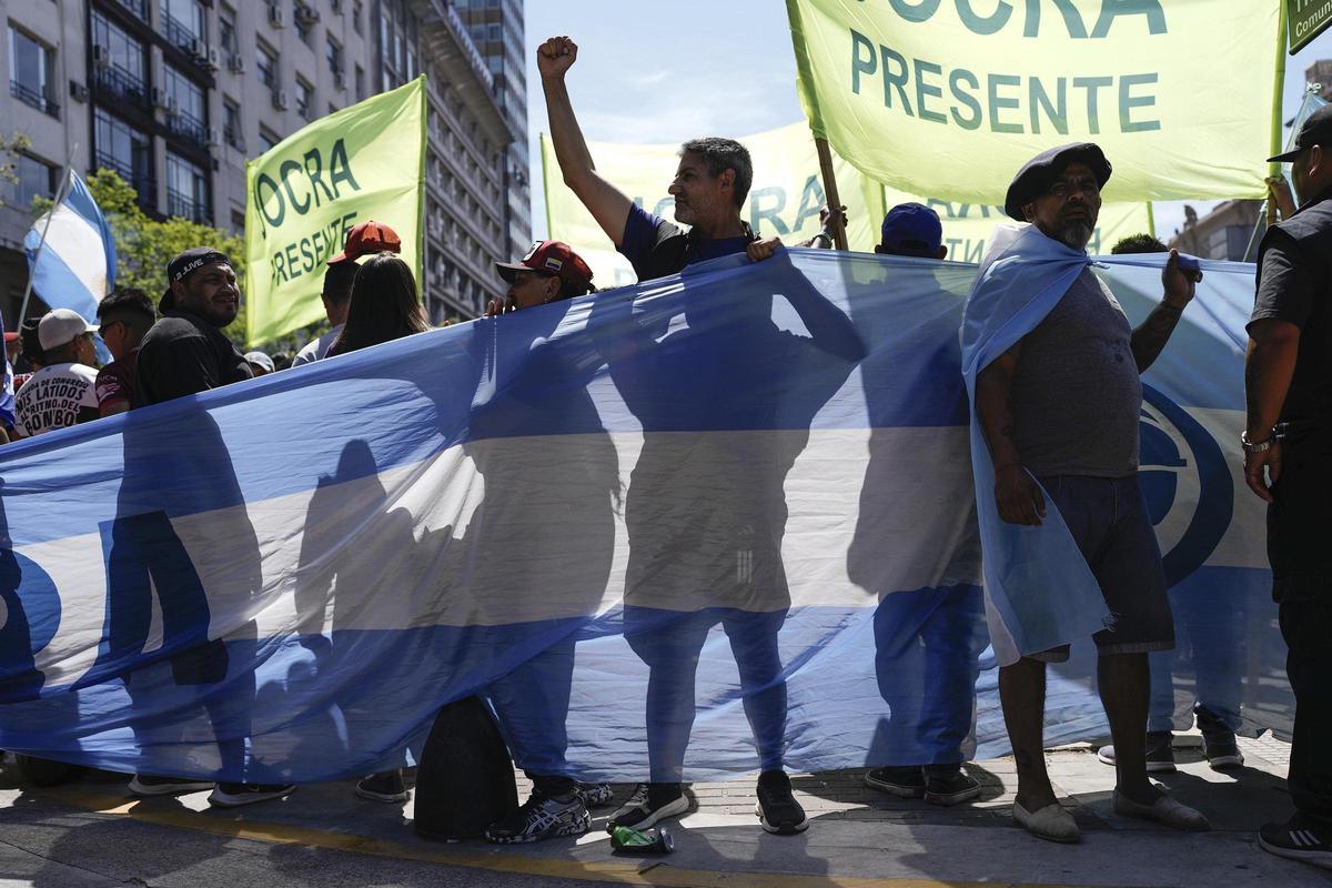 Protesta sindical en Argentina contra las políticas de Milei