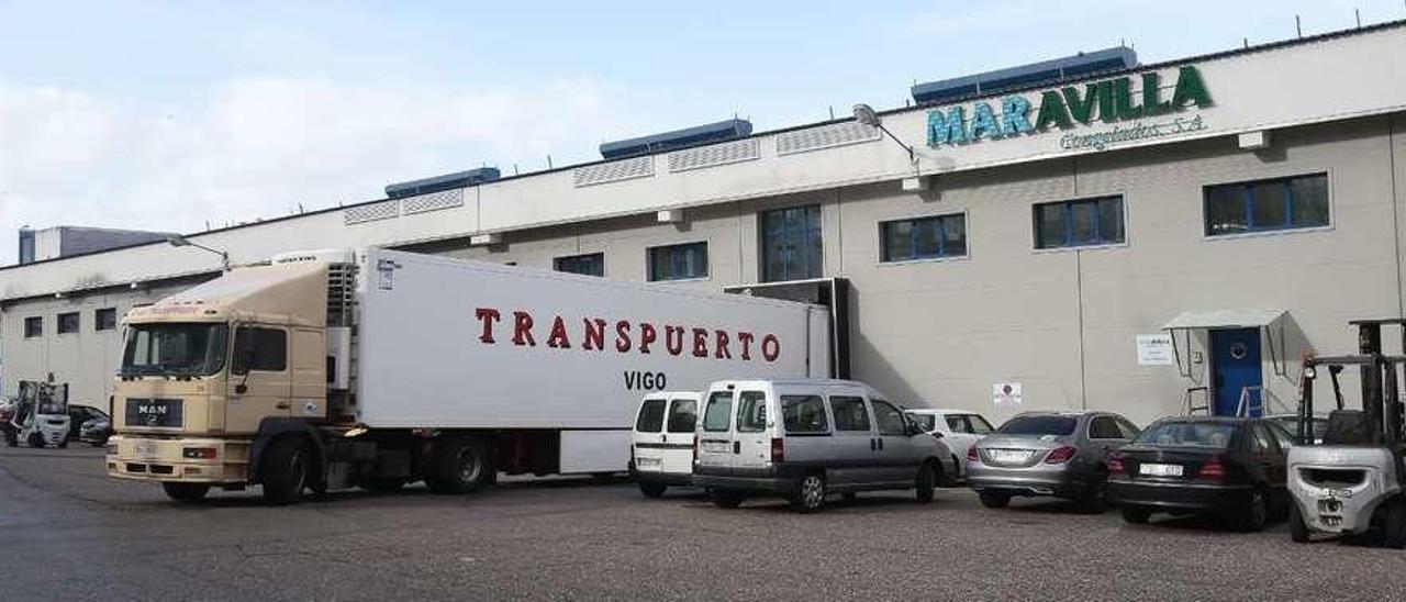 Vista exterior de la planta de Congelados Maravilla, en el puerto de Vigo. // Adrián Irago