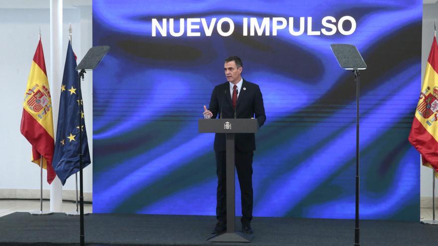 Pedro Sánchez, durante la presentación del Plan de Recuperación, Transformación y Resiliencia de la Economía Española. // E.P.