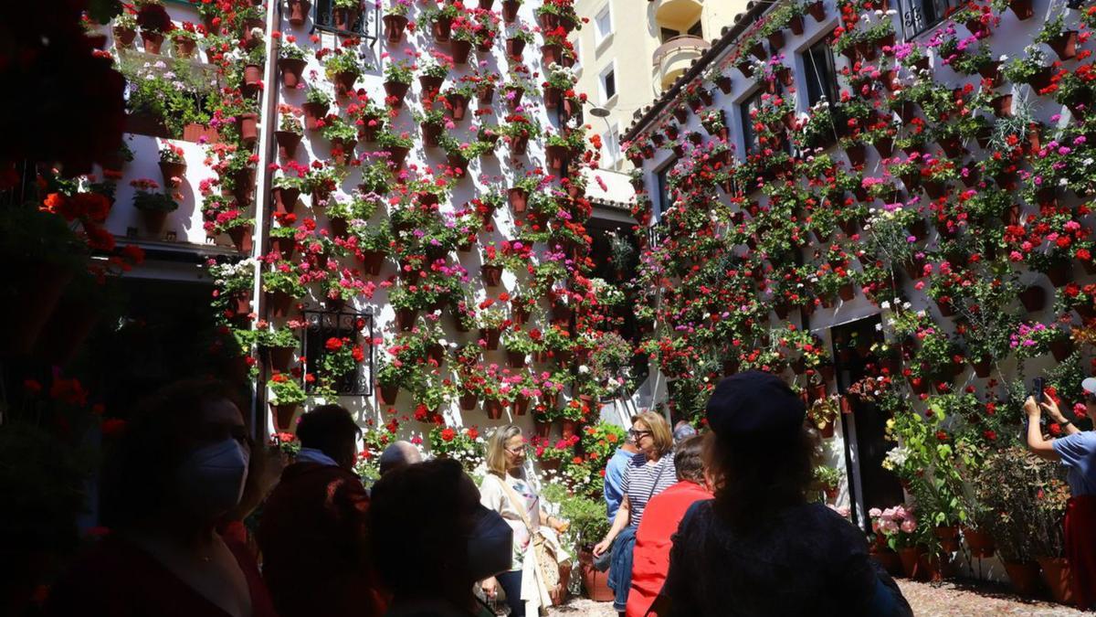 Visitantes en el patio de Martín de Roa 9.