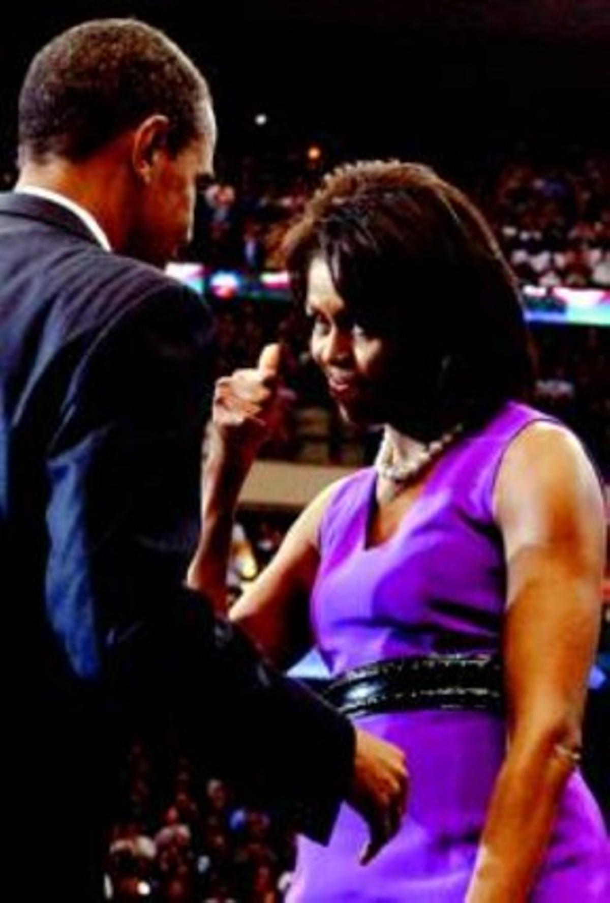 Obama i la seva dona, Michelle, en un míting a Minnesota, el 3 de juny. Obama i la seva dona, Michelle, en un míting a Minnesota, el 3 de juny.