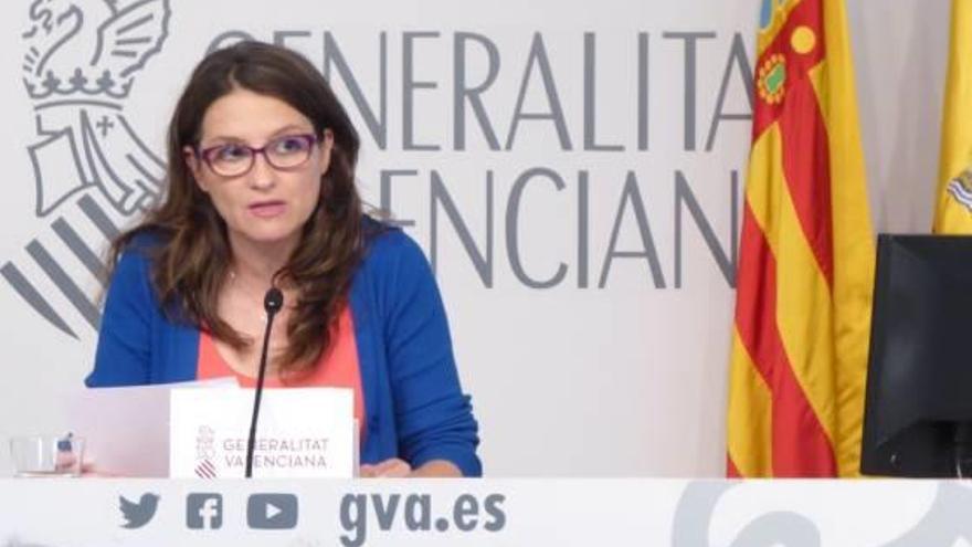 Oltra ayer durante la rueda de prensa posterior al pleno del Consell.