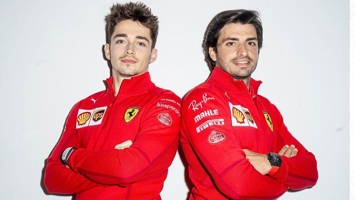 Sainz y Leclerc, contentos con la nueva Ferrari