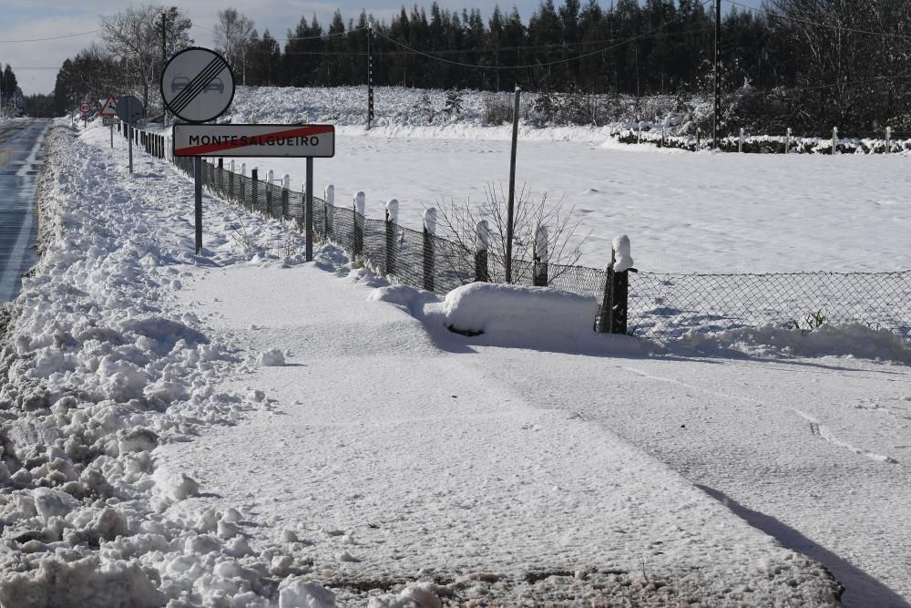 La nieve llega a la montaña de A Coruña