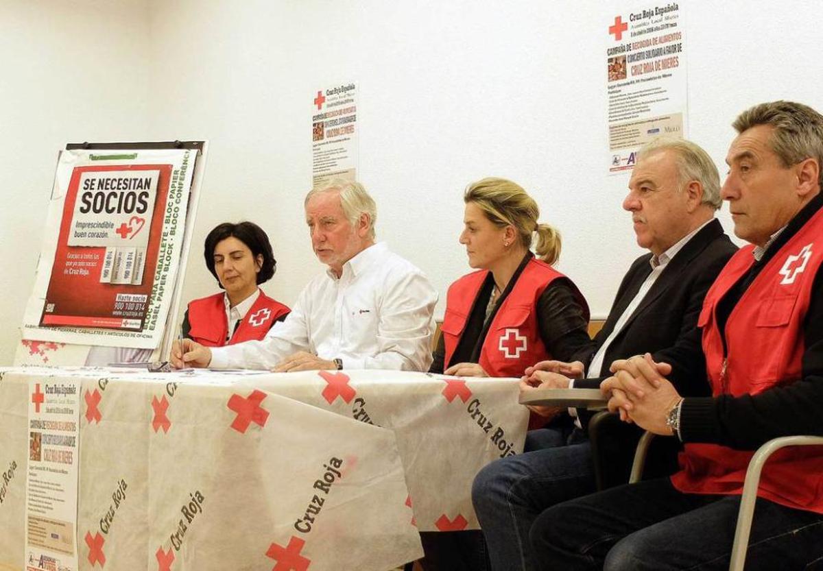 La presentación del concierto de Cruz Roja, ayer, en Mieres.