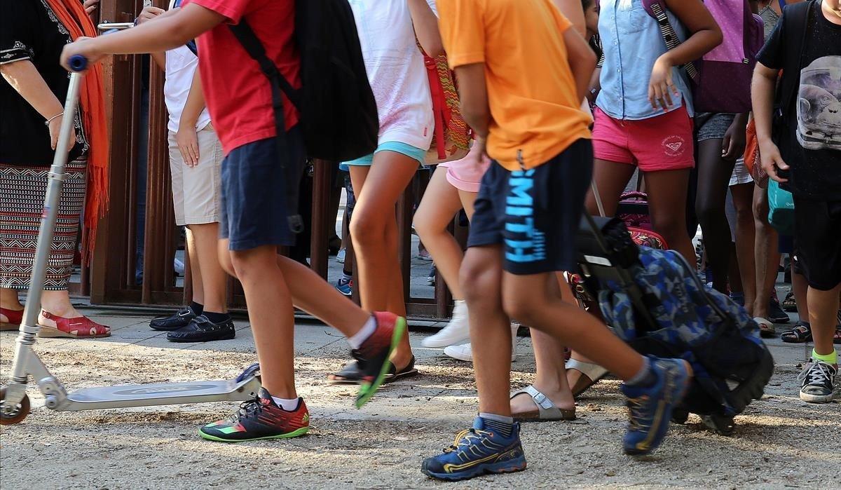 Niños, en una escuela de Barcelona.