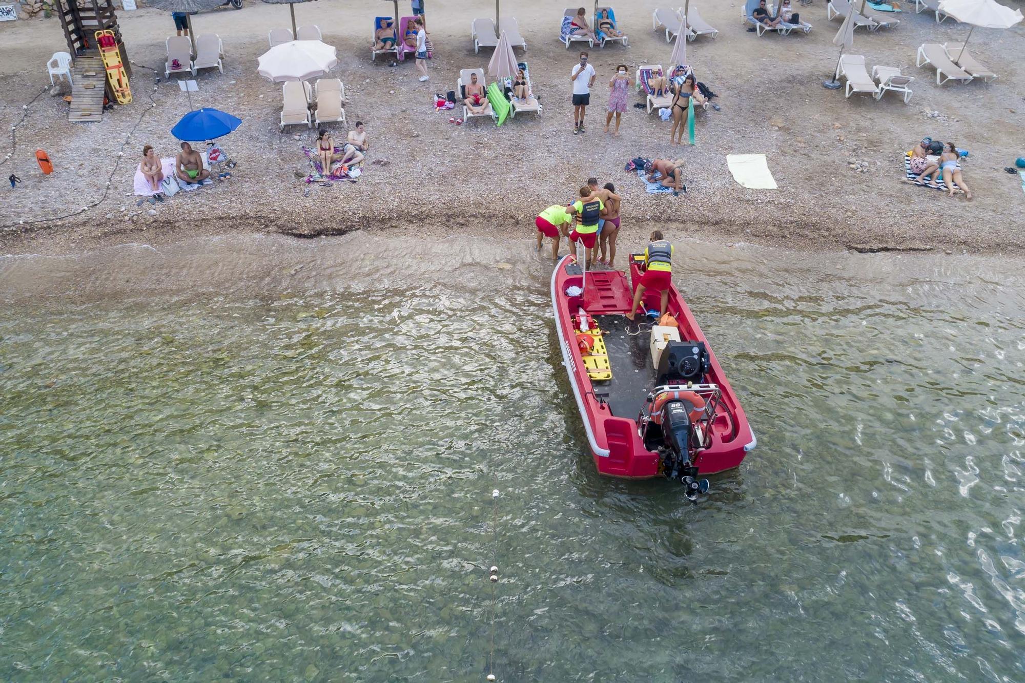 Simulacro de emergencia del servicio de socorristas de Sant Antoni