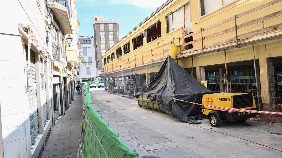 Una imagen de las obras del Mercado Central de Elche