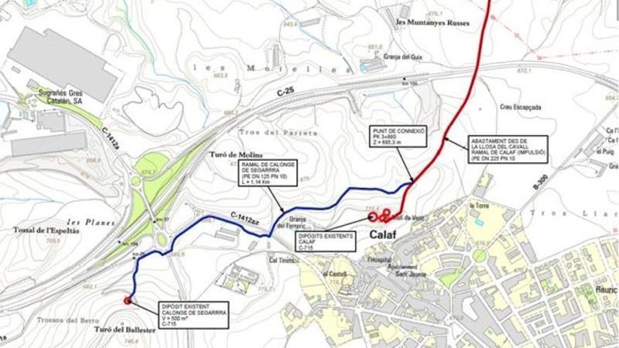 Mapa de la connexió de Calonge de Segarra