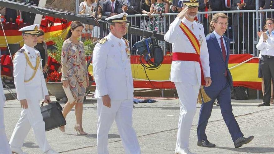 Una visita anterior del Rey Felipe VI a la Escuela Naval Militar en Marín. // Santos Álvarez