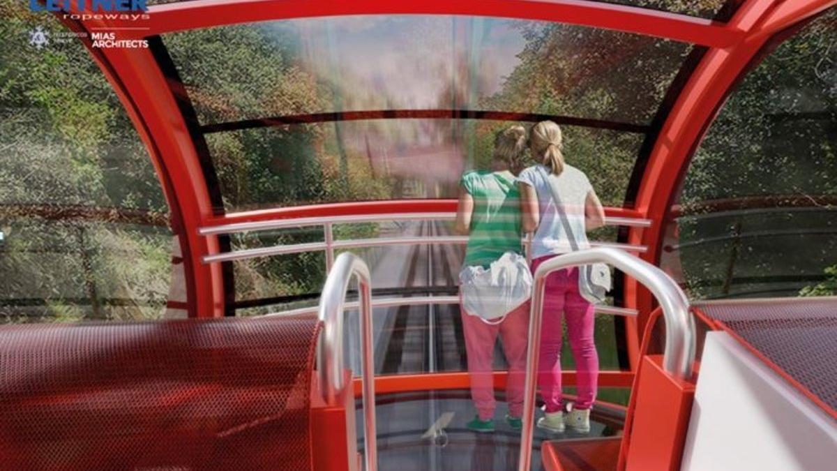 Imagen virtual del interior del futuro funicular del Tibidabo.